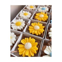 Kutulu Mum, Nikah Şekeri, Doğum, Sünnet, Düğün Nişan Söz, Kına, Doğum Günü 1 Adet Papatya Mum