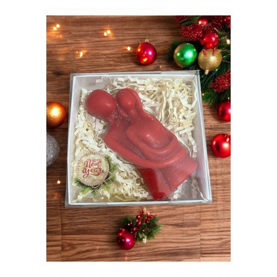 Official Özel Kutusunda Sarılan Çift Biblo Mum Hediyelik Yılbaşı, Sevgiliye, Hediyelik