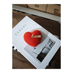 Dekoratif Kalp Şeklinde Mum - Kırmızı, Petek Desenli