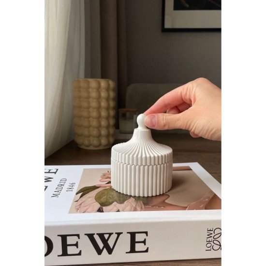 Dekoratif Kapaklı Takı Kutusu | Beyaz