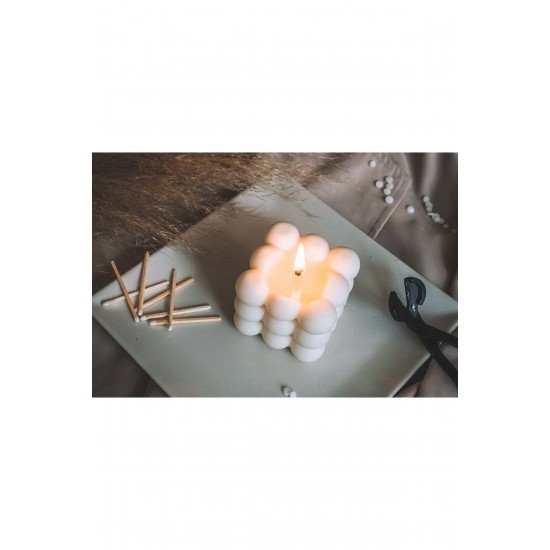 Dekoratif Bubble Mum Beyaz