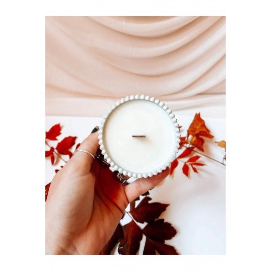 Official Vanilya Kokulu Ahsap Fitil Dekoratif Kutuda Mum