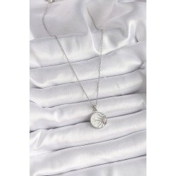 Özel Çelik Renk Zincir Beyaz Sedefli Gün Batımı Model Kadın Kolye Fırsat!!!
