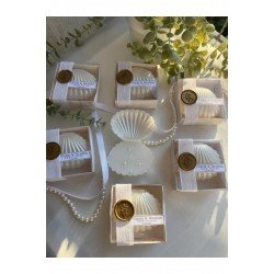 Mum Nikah Şekeri Doğum  Sünnet Düğün Nişan Söz, Kına, Doğum Günü 20 Adet Mühürlü İstiridye Mum