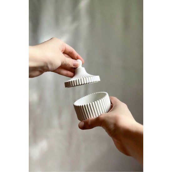 Dekoratif Kapaklı Takı Kutusu | Beyaz