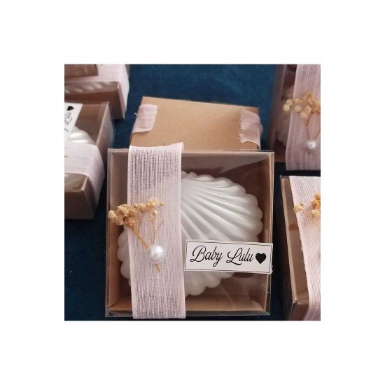 Hediyelik Mum İstiridye İncili Mum 20 Adet