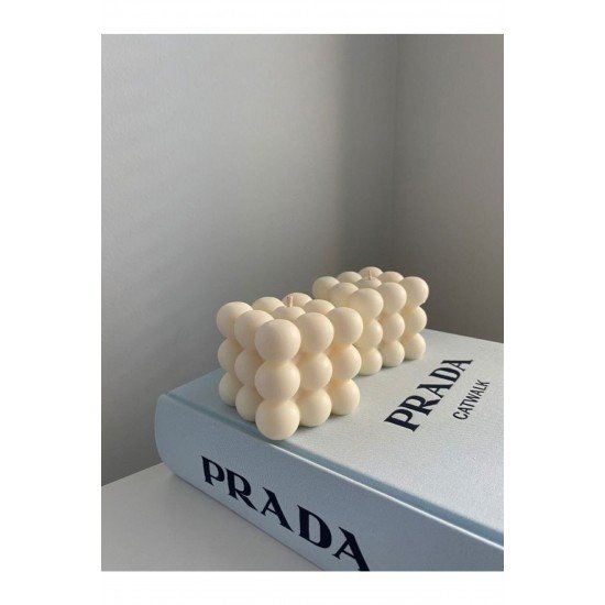 Dekoratif Bubble Mum Beyaz