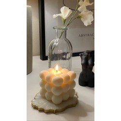 Dekoratif Bubble Mum Beyaz