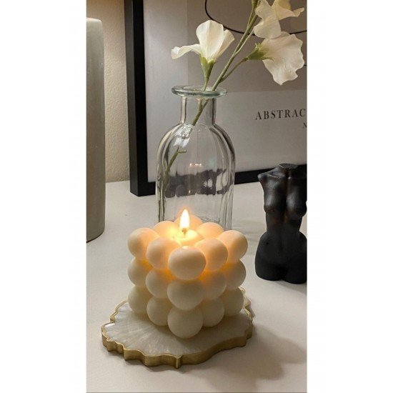 Dekoratif Bubble Mum Beyaz