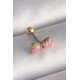 Özel Çelik Gold Renk Pembe Fiyonk Model Tragus Piercing Fırsat!!!