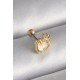 Özel Çelik Gold Renk Beyaz Mineli Kalp Zirkon Taş Detaylı Tragus Piercing Fırsat!!!