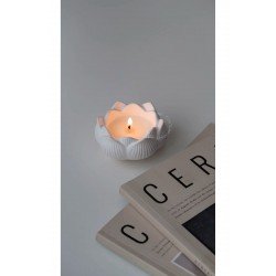 Dekoratif Lotus Model Kokulu Tabaklı Mum Seti