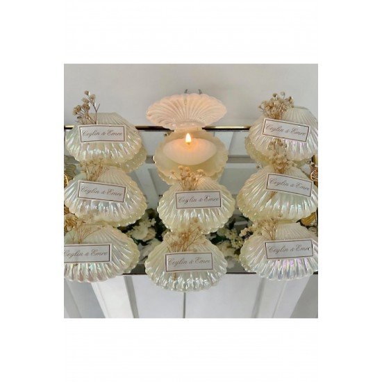 Bernamiofficial 35 Adet Süslemeli Istiridye Mum Düğün Kına Nişan Söz Nikah Hediyelik