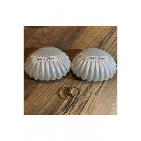 İstiridye Kutulu Mumlu 25 Adet Düğün & Nikah & Nişan & Kına & Söz Hediyelik İsimli Hatıra