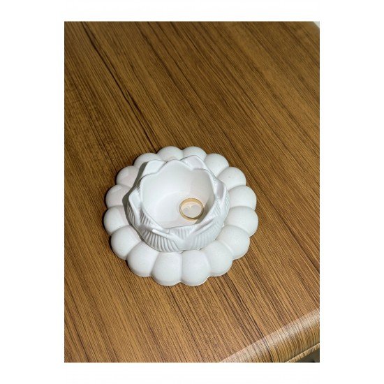 Pinterest Home 2’li Dekoratif Taş Tozu Lotus Çiçeği ve Çiçek Tepsi Seti - Şık ve Zarif Tasarım