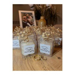 Düğün Nikah Nişan Kına Söz Hediyelik Süslü Kutulu Bubble Mum 10 Adet