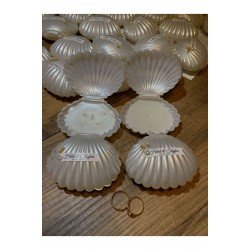 İstiridye Kutulu Mumlu 25 Adet Düğün & Nikah & Nişan & Kına & Söz Hediyelik İsimli Hatıra