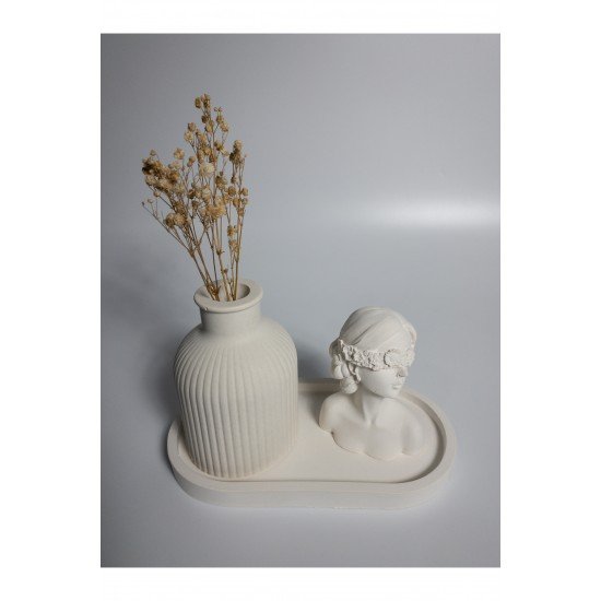 Pinterest Kadın Figürlü Çiçekli Vazo Seti