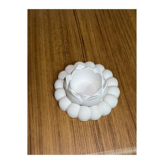 Pinterest Home 2’li Dekoratif Taş Tozu Lotus Çiçeği ve Çiçek Tepsi Seti - Şık ve Zarif Tasarım