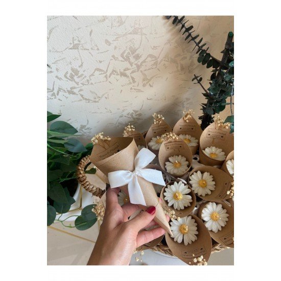 Bernami Kişiye Özel  Düğün|nişan|söz|Kına|Sünnet| Hediyelik Vanilya Kokulu Buket Mum-30 Adet