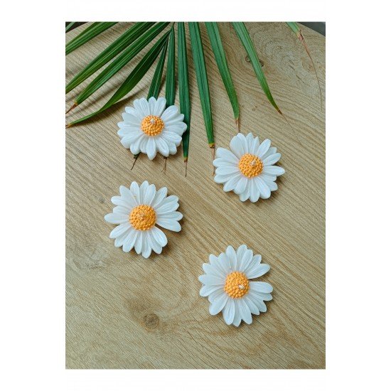 Kraft Kutulu Hediyelik Yüzen Papatya Mum, Nikah Şekeri, Kına, Söz, Nişan, Nikah (3 adet)