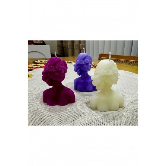 Çiçekli Kız Mum Vanilya Esans,Soya Wax, Yılbaşı, Dekorasyon, Hediyelik, Sevgililer Günü,Hediye,