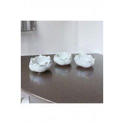 3’lü Lotus çiçeği & Dekoratif Mumluk & Hediyelik eşya & Tealight mumluk & dekor süs & alçı mumluk