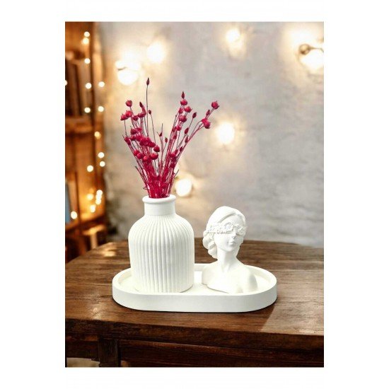 Kadın Figürlü Vazo Seti & Dekoratif Obje & Tabak & Roller Vazo