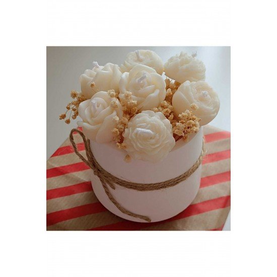 Bernamiofficial Çiçek Solmayan Çiçek Buket Mum