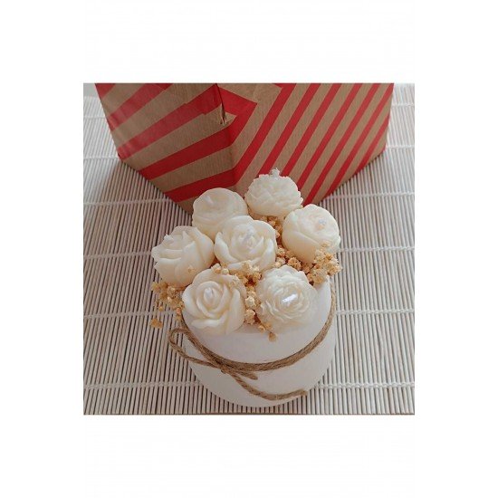 Bernamiofficial Çiçek Solmayan Çiçek Buket Mum