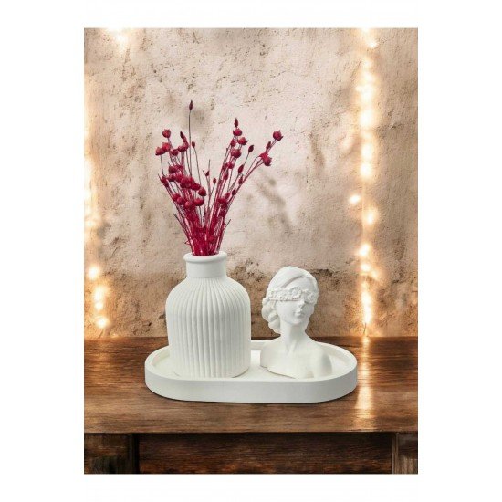 Kadın Figürlü Vazo Seti & Dekoratif Obje & Tabak & Roller Vazo