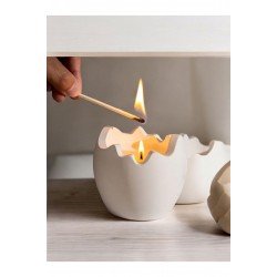 Dekoratif Yumurta Görünümlü 2 Parça - Kapaklı Mumluk