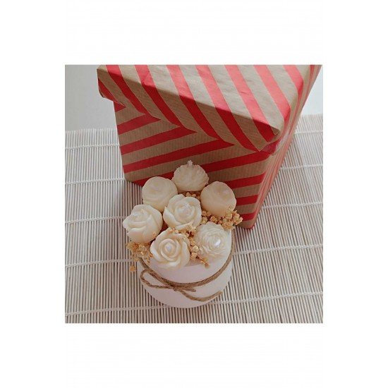 Bernamiofficial Çiçek Solmayan Çiçek Buket Mum