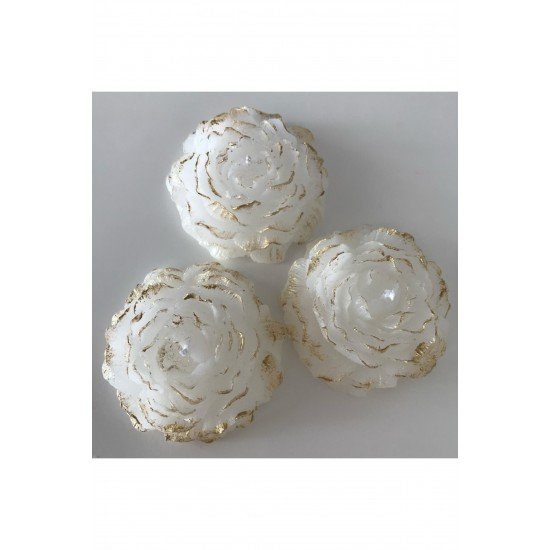 Şakayik Yaldızlı 3'lü Mum Set