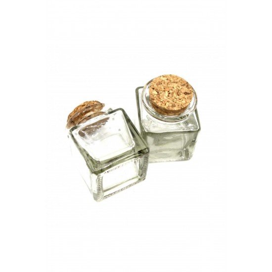 Kare Mantar Cam Bambu Şişe 10 Adet Nikah Şekeri Mum Şişeleri Dekoratif Ürünleri