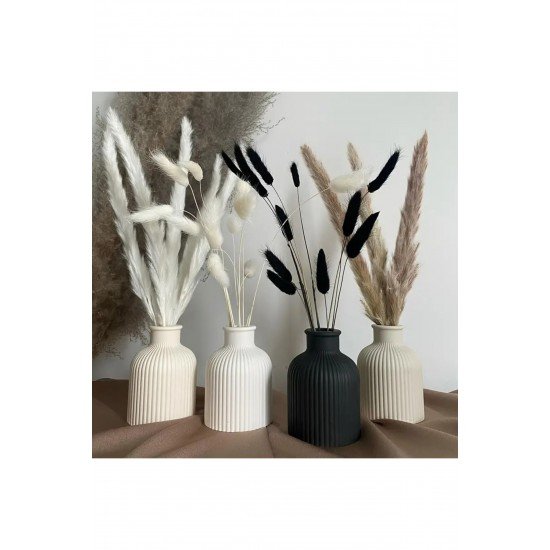 2 Li 11 Cm Çizgili Siyah&beyaz Iskandinav Tarzı Bohem Vazo Pinterest Pampas Vazosu Dekoratif Eşya