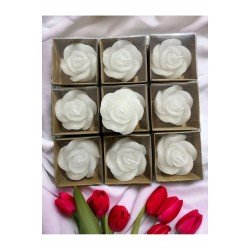 Kraft Kutulu Gül Şekilli Mum, Hediyelik, Nişan, Düğün, Sünnet, Söz, Kına, Doğum Günü-15 Adet