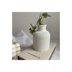 Official Beyaz Renk Iskandinav Tarz Vazo Biblo