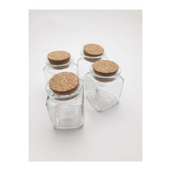 Pinterest Cam Şişe Kare Modeli Mantar Tıpalı 10 Adet – Söz Hediyelik – Söz Hediyelik