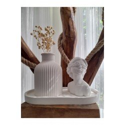 Figürlü 3'lü Kadın Vazo Seti & Dekoratif Obje & Tabak & Vazo & Biblo & Dekoratif Eşya