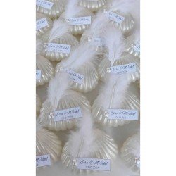 50 Adet Istiridye Hediyelik Mum Süslemeli Çiçek Yeni Sezon Söz Nişan Nikahdüğün Hediyelikleri