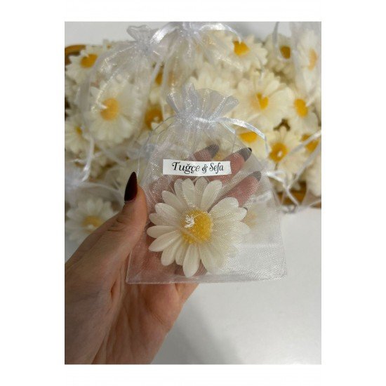 Süslemeli Papatya , Nikah Şekeri, Doğum, Sünnet, Düğün Nişan Söz, Kına, Doğum Günü - 15 Adet