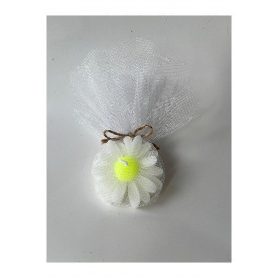 Papatya Mum Dekoratif Hediyelik Söz Nişan Kına Nikah Mumu