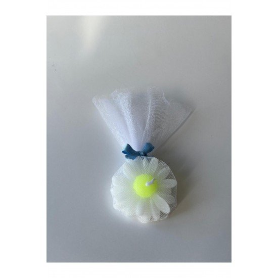 Papatya Mum Dekoratif Hediyelik Söz Nişan Kına Nikah Mumu