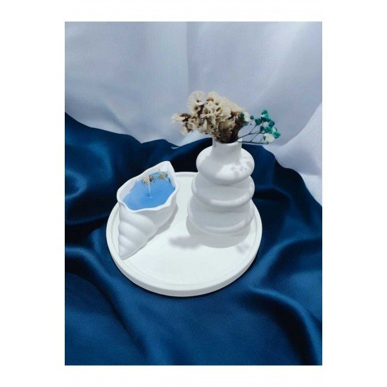 Sunum Tabağı Takılık Süslük Dekoratif Vazo & Biblo Kokulu Mum&şamdan %100 Soya Wax & Taş Tozu