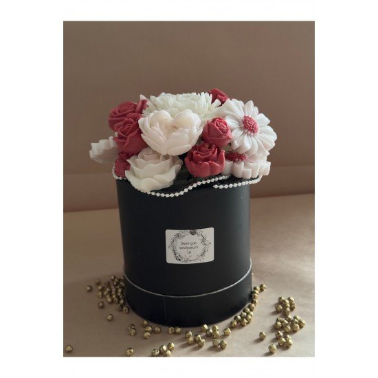 Buket mum, sevgililer günü buketi, buket,çiçek, çiçek mum