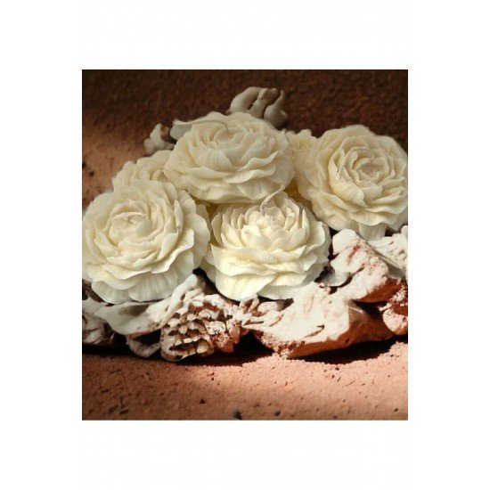 Bernami Dekoratif Şakayık Çiçeği Vanilya Kokulu 2'li Mum-çiçek Mum-kokulu Mum