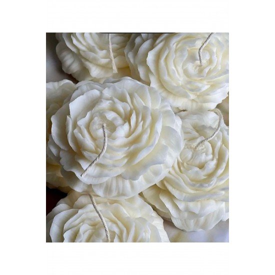 Bernami Dekoratif Şakayık Çiçeği Vanilya Kokulu 2'li Mum-çiçek Mum-kokulu Mum