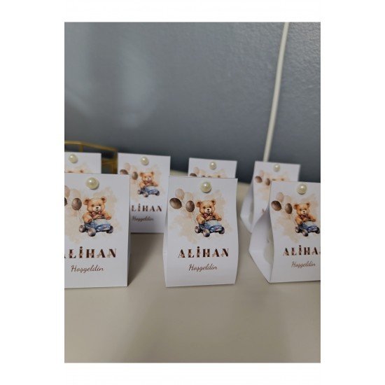 Bebek Hediyesi Mevlüt Doğum Günü Karton İçerisinde Mini Bubble Mum 10 Adet