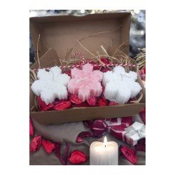 Dekoratif 3lü Kar Tanesi Zambak Kokulu Mum,Düğün,Nişan,Söz,Bebek Mevlüdü,Sevgili Hediyesi